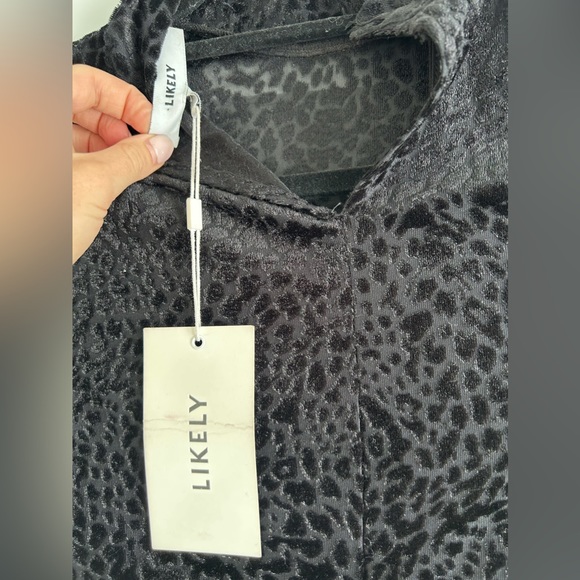 LIKELY Women's Leopard Burnout Wylie Dress - missing button on neck closure - Picture 5 of 5